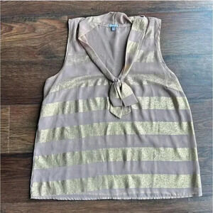 Charlotte Russe Tank Top | Sheer Tank Top | Gold Foil | Shimmer Tank Top